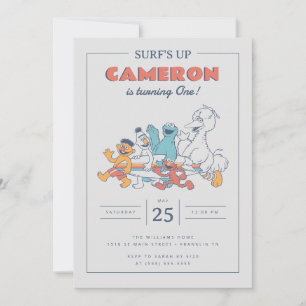 Sesame Street   Surf's Up Summer Birthday Invitation