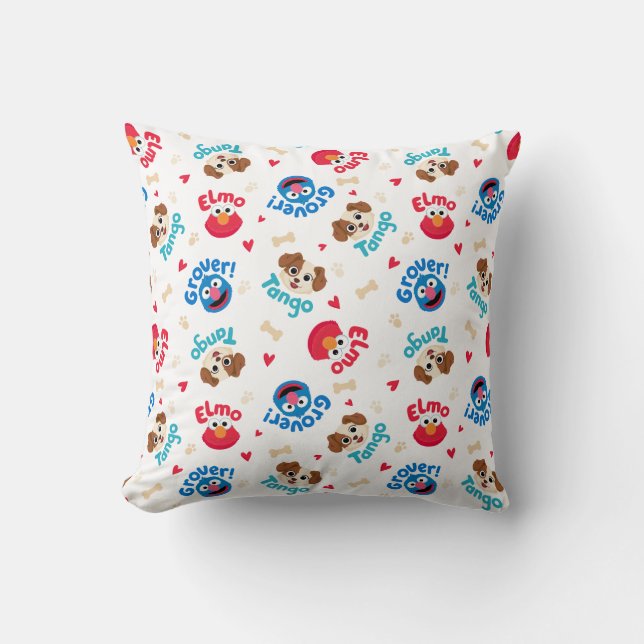 Sesame Street | Tango, Elmo, & Grover Pattern Cushion (Front)