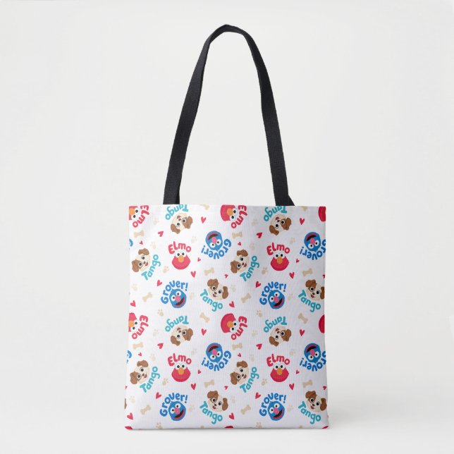 Sesame Street | Tango, Elmo, & Grover Pattern Tote Bag (Front)