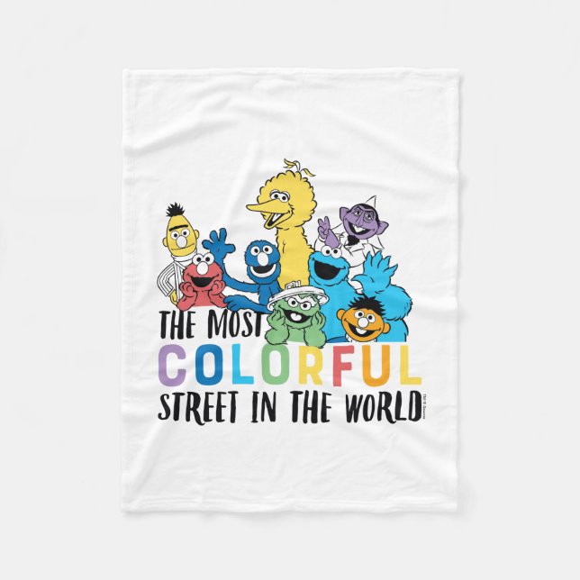 Sesame Street | The Most Colourful Street Fleece Blanket (Front)