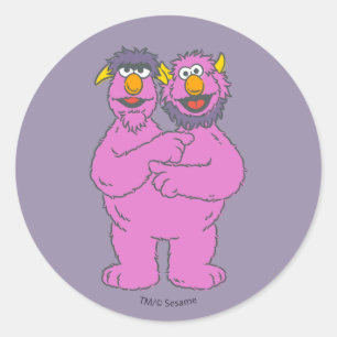 Sesame Street Two-Headed Monster Classic Round Sticker
