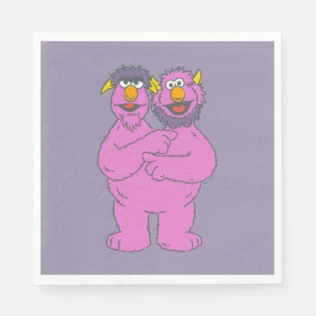 Sesame Street Two-Headed Monster Napkin (Front)