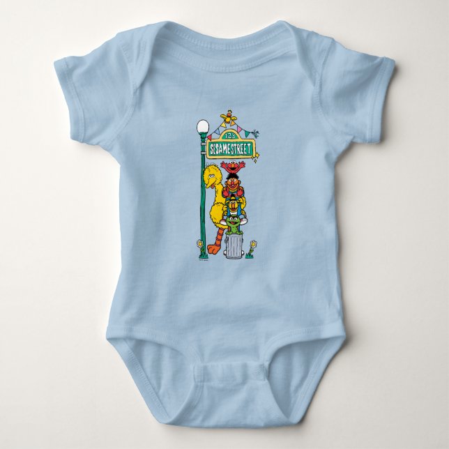 Sesame Street | Under the Sesame Street Sign Baby Bodysuit (Front)