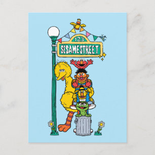 Sesame Street   Under the Sesame Street Sign Postcard