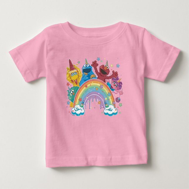 Sesame Street Unicorn Rainbow Baby T-Shirt (Front)