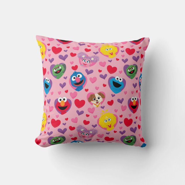 Sesame Street Valentine Hearts Pattern Cushion (Front)