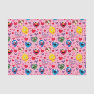 Sesame Street Valentine Hearts Pattern Tissue Paper