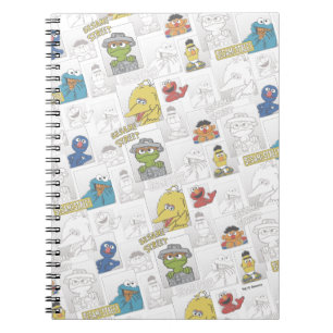 Sesame Street Vintage Comic Pattern Notebook