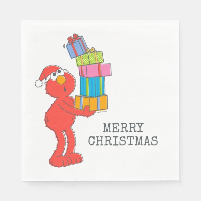 Sesame Street | Vintage Elmo and Presents Napkin (Front)