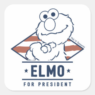 Sesame Street   Vintage Elmo for President Square Sticker