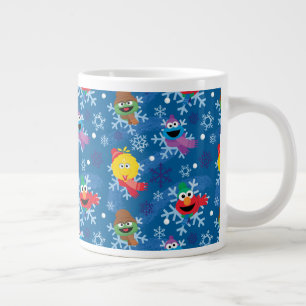 Sesame Street Winter Snowflake Pattern Large Coffee Mug