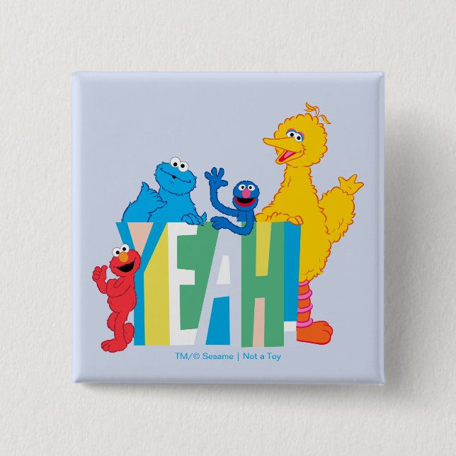 Sesame Street Yeah! 15 Cm Square Badge (Front)