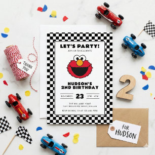 Sesame Street's Elmo Chequerboard Birthday Invitation