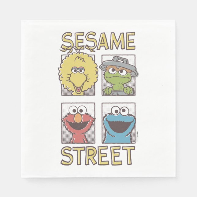 Sesame StreetVintage Character Comic Napkin (Front)