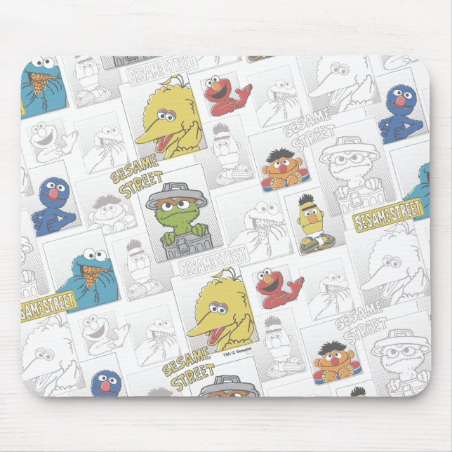 Sesame StreetVintage Comic Pattern Mouse Pad (Front)