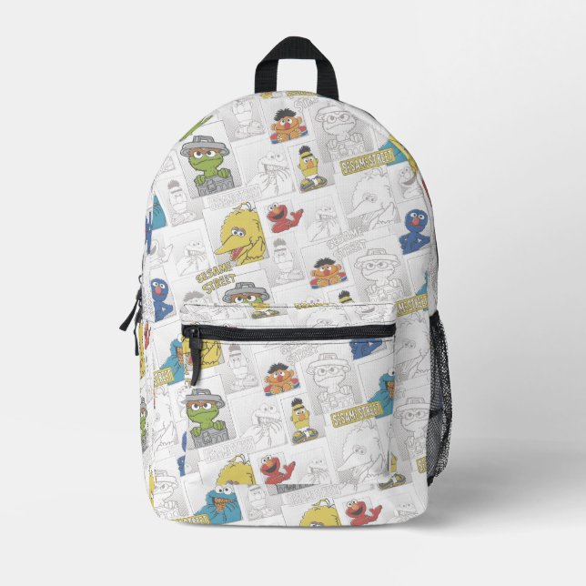 Sesame StreetVintage Comic Pattern Printed Backpack (Front)