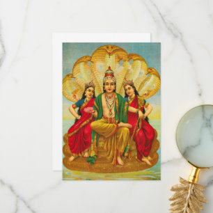 Sesha Narayana, King of Nagas by Raja Ravi Varma Thank You Card