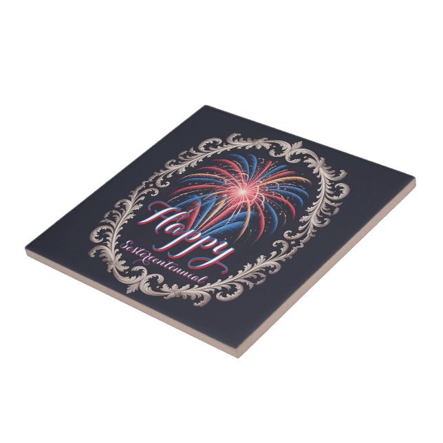Sesquicentennial Fireworks Vintage Frame Tile (Side)
