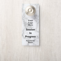 Session In Progress Faux White Marble Your Logo