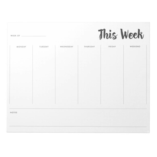 Set 1 This Week Planner Notepad (Front)