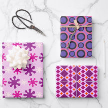 Set 3 Colourful Vintage Retro 60s 70s 