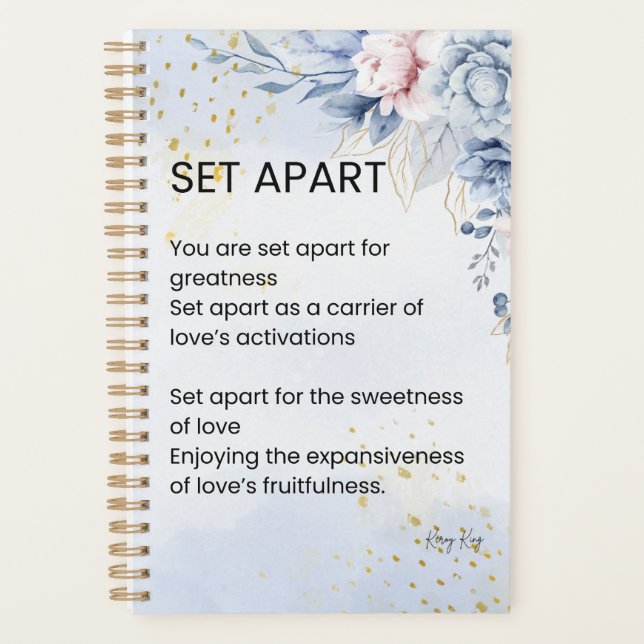 Set Apart Empowerment Poem Poetry  Planner (Front)