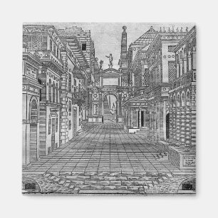 Set design for a tragic scene magnet