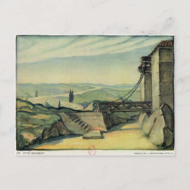 Set design for Act II of the opera 'Fidelio' Postcard (Front)