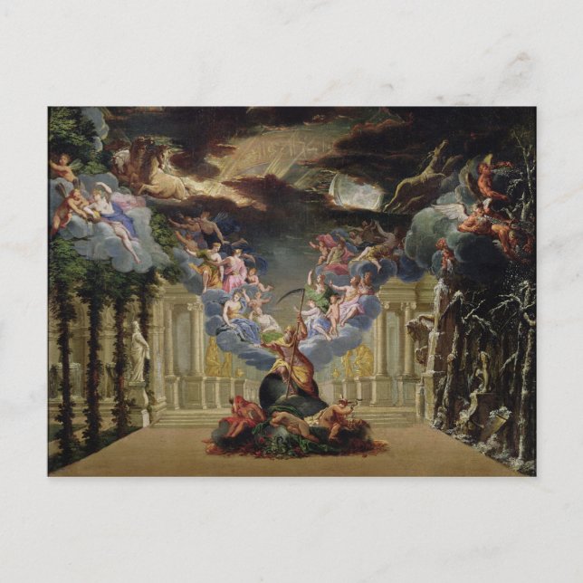 Set design for 'Atys' by Jean-Baptiste Lully Postcard (Front)