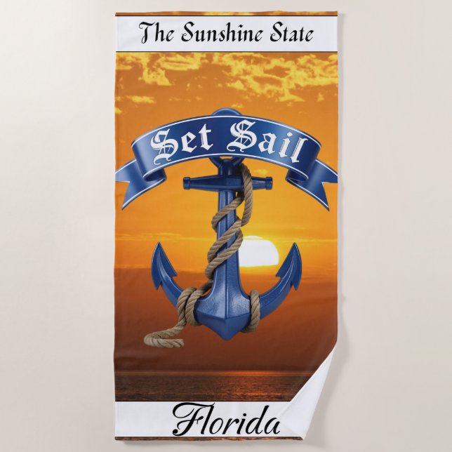 Set for Sailing Away Beach Towel (Front)