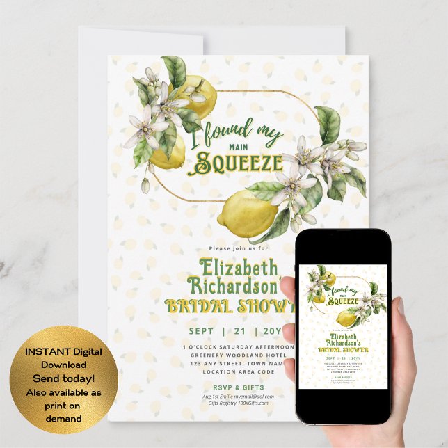 Set for Summer | Fun Lemon Squeeze Bridal Shower Invitation (Creator Uploaded)