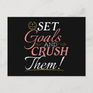 Set Goals and Crush Them Quote Postcard