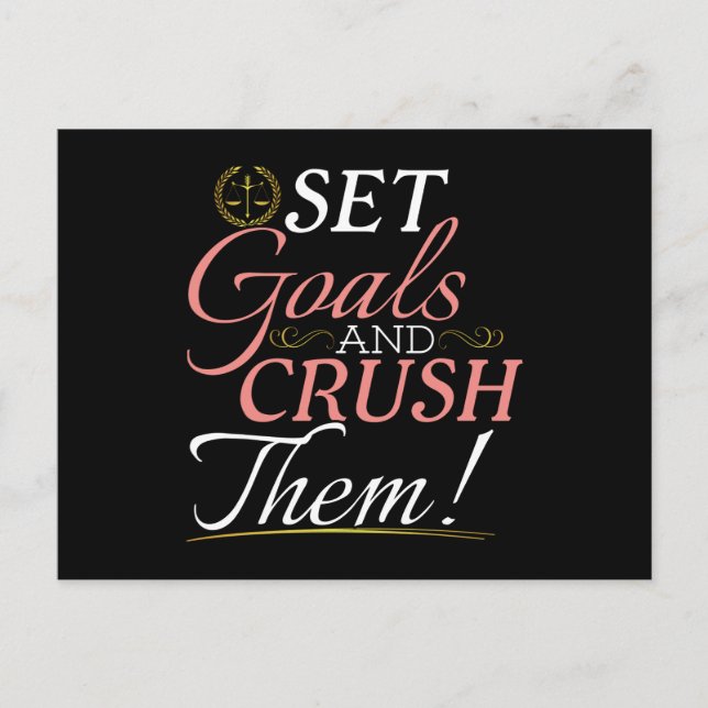 Set Goals and Crush Them Quote Postcard (Front)