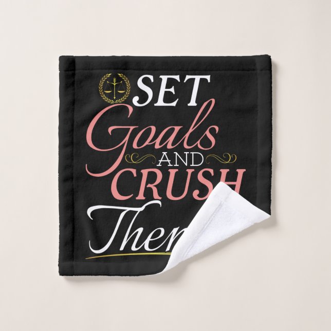 Set Goals and Crush Them Quote Wash Cloth (Wash Cloth)