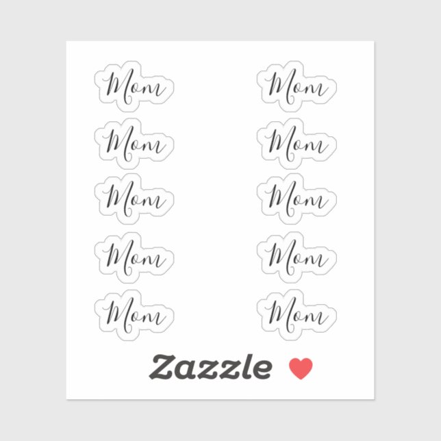   Set of 10 -Elegant Signature Script "Mum" Name  (Sheet)