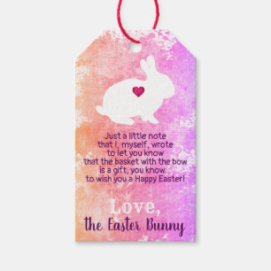 Set of 10 - From the Easter Bunny Pink Gift Tags