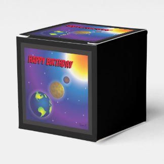 Set of 10 Outer Space Party Favour Boxes