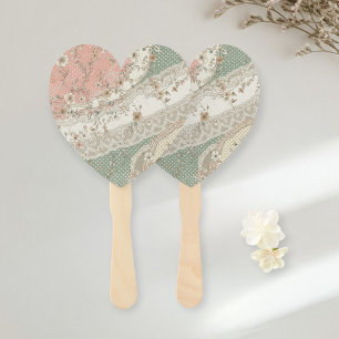 Set of 10 Romantic Vintage Lace Effect Fans 