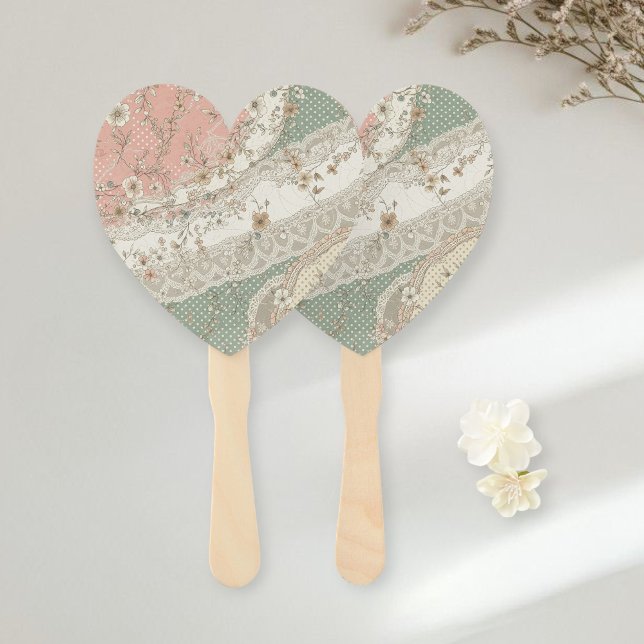 Set of 10 Romantic Vintage Lace Effect Fans  (Creator Uploaded)