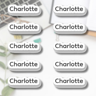 Set of 10   Small Elegant Script Name