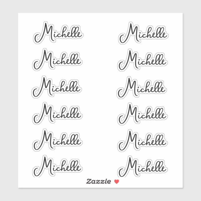 Set of 12 -  Elegant Script Name (Sheet)