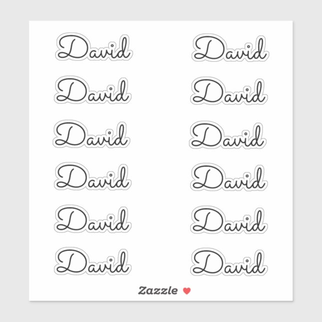 Set of 12 -  Elegant Script Name (Sheet)