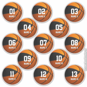 set of 13 black orange team colours basketball