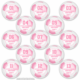 Set of 13 girls pink soccer club team spirit