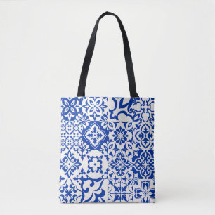 Set of 16 tiles Azulejos in blue, white. Original Tote Bag