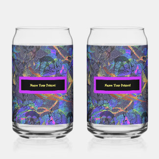 Set of 2 Name Your Poison Can Glass