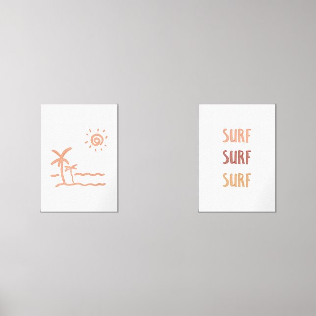 set of 2 surf and beach print  (Front)