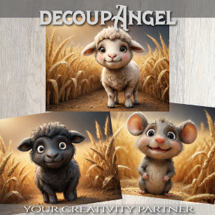 Set of 3 Baby Farm Animals Wrapping Paper Sheet