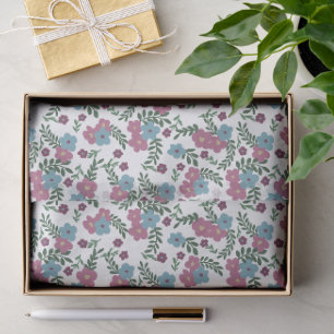 Set of 3-Boho Floral Pattern in Pink, Taupe & Teal Tissue Paper