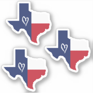 Set of 3 Love in Texas State Flag
